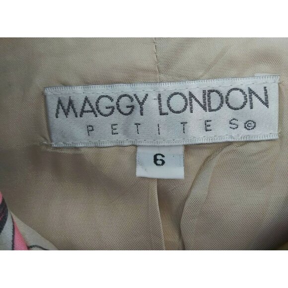 Maggy London Petite Size 6 Floral Print Zip Front Jacket 3/4 Sleeve - Picture 6 of 7